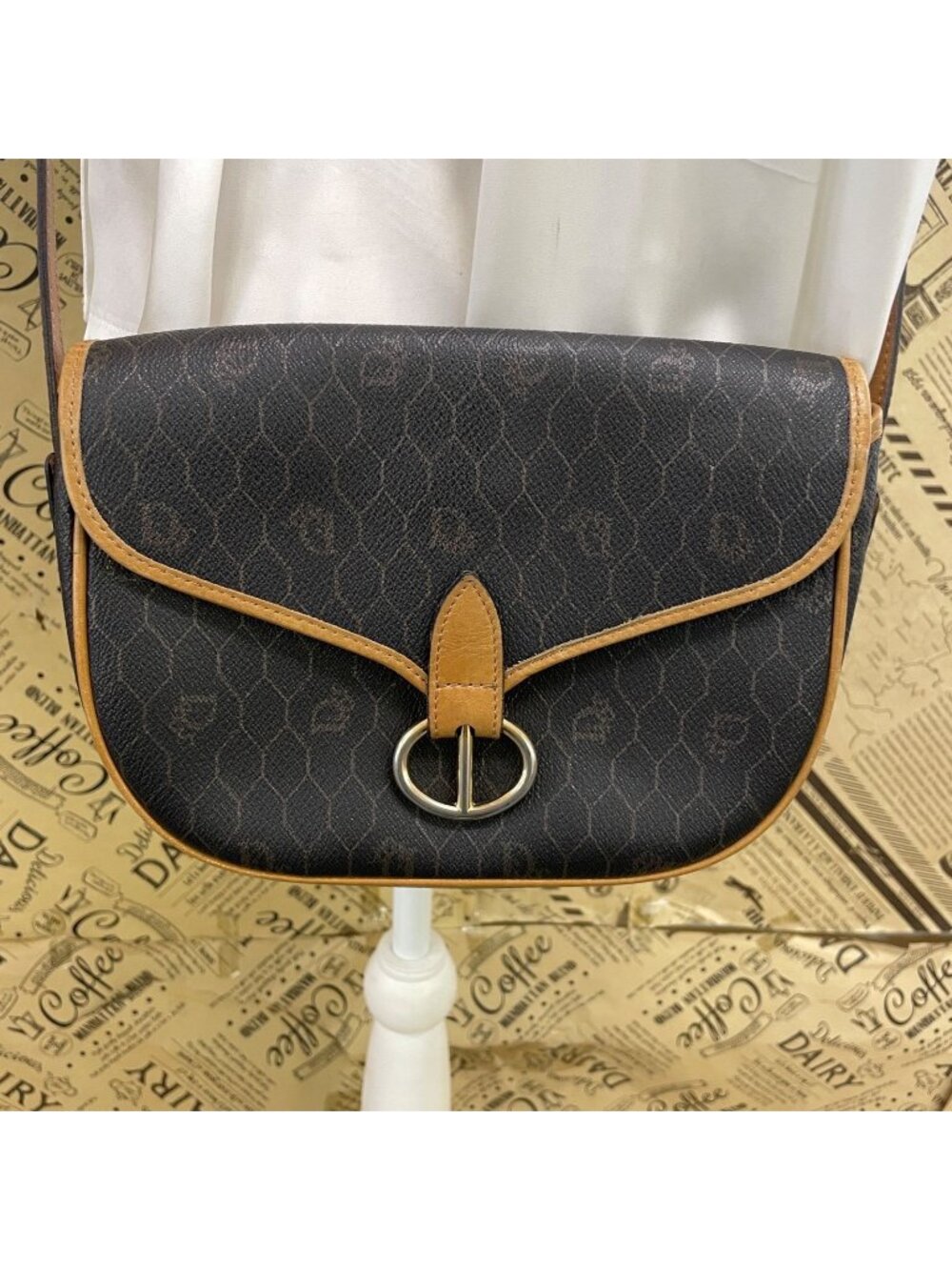 Dior Honeycomb Pattern Shoulder Bag Black